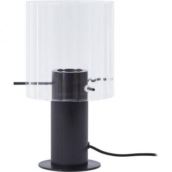 Lámpara de mesa Eirian de Lucande, moderna, color negro y cristal, diámetro 14 cm, casquillo E27