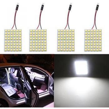 Bombillas Grandview con cable para techo de coche, luz de lectura, panel LED COB 24-SMD, 5050 con 48 LED, 4 unidades