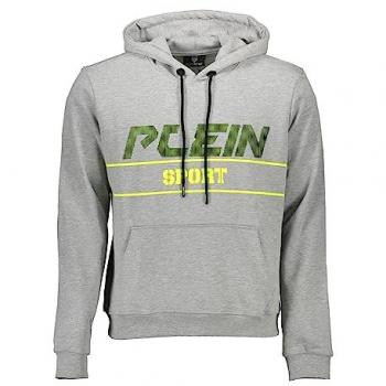 Plein Sport XXL Gray Cotton Hooded Sweatshirt