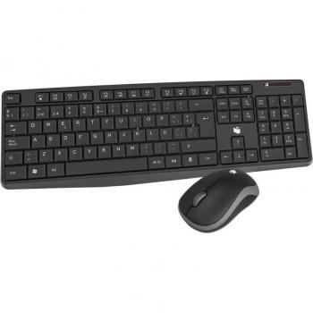 PcCom Essential Combo MK20 Teclado + Ratón Wireless Negro - Teclado y ratón inalámbricos, color negro, diseño ergonómico, conexión USB receptor, compatible con Windows y Mac
