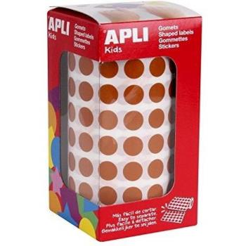 APLI Kids 11481-Rollo gomets redondos Ø 10,5 mm marrones