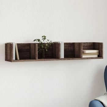 Mueble de pared de madera de ingeniería marrón roble 99x18x16,5 cm