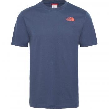 The North Face S/S Box tee Camiseta, Hombre, Urban Navy/Fiery Red, S
