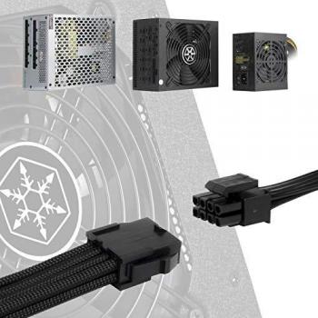 Cable Extensor de Alimentación Flexible EPS 8 Pin a EPS/ATX 4+4 Pin 30cm Negro