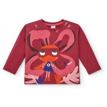 Camiseta de bebé niña roja con estampado de superhéroe - Colección Super Natural (Talla 6 Meses)