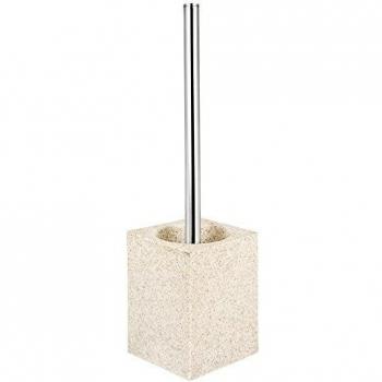 BATHSTAGE B-KIND - Escobillero con base, 37 x 10,5 x 10 cm, color beige