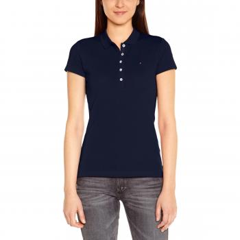 Tommy Hilfiger New Chiara Str Pq Polo Ss - Polo para mujer, color azul