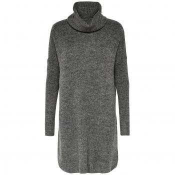 Only Jana Cowl Neck Wool Knit Dress - Dark Grey Melange - Women's XS