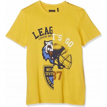 IKKS T Shirt Jaune Tigre ET Casque, Camiseta para Niños, Vif 73, 5 años