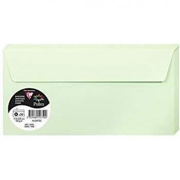 Clairefontaine 5475C - Paquete de 20 Sobres DL - 110x220mm Pollen Verde 120gr
