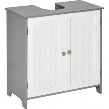 Armario bajo para baño Kleankin con 2 puertas y 2 estantes