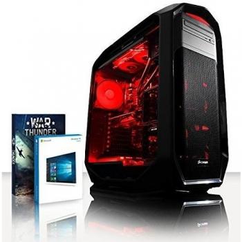 VIBOX Aries 2 - 4,2GHz Intel i7 Quad Core CPU, GTX 1080 GPU, Extremo, Ordenador de sobremesa Gaming con enfriador por agua con unidad central, Windows 10, Iluminaciàn interna rojo