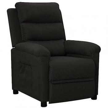 Sillón reclinable de tela negro vidaXL