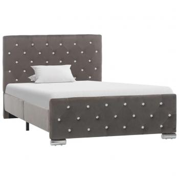Estructura de cama de terciopelo gris 100x200 cm