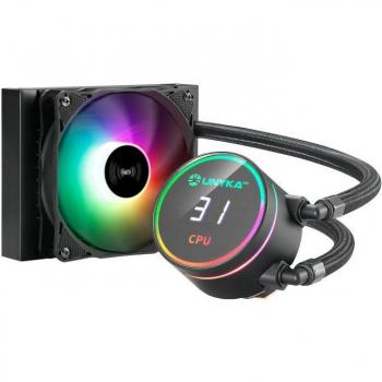 UNYKAch AquaStorm 120 Kit de Refrigeración Líquida con Ventilador de 120mm, Iluminación RGB, Visualización de Temperatura CPU y Tubo Flexible de 335mm
