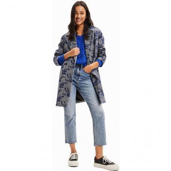 Desigual - Abrigo cruzado de espiga con corte elegante