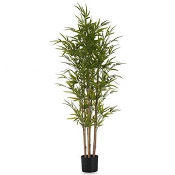 Planta Decorativa de Bambú en Plástico con Cable de Hierro, dimensiones 80 x 150 x 80 cm