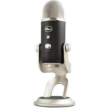 Blue Microphones Yeti - Micrófono USB para grabación y streaming en PC y Mac, 3 cápsulasde condensador, 4 patrones de captación, Salida de auriculares y control de volumen, Negro/Plateado