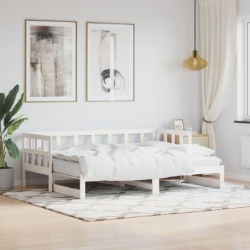 Sofá cama nido de pino macizo blanco con cama extraíble 90x190 cm