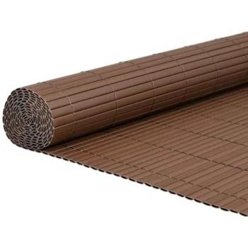 vidaXL Double-Sided Brown PVC Garden Fence Panel 1.8x3 m - UV/Weather Resistant