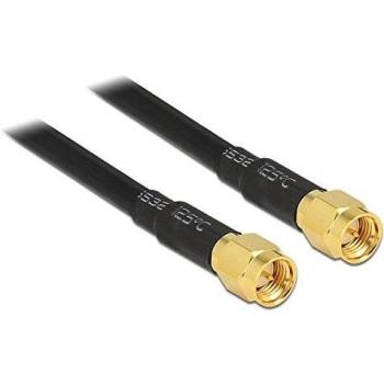 Delock Cable Coaxial LMR195 5 m con conectores macho SMA en ambos extremos