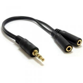 3,5 mm Estéreo Conector Jack Divisor Adaptador Cable Cable Oro 20 cm