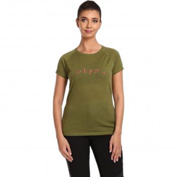 Kilpi Zarja Women's Green Merino Wool Short Sleeve T-shirt
