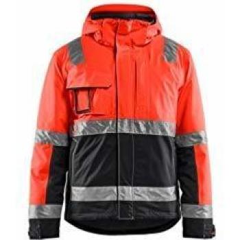 Chaqueta de Trabajo de Invierno Alta Visibilidad Stretch 4870 - Rojo Fluorescente/Negro XS
