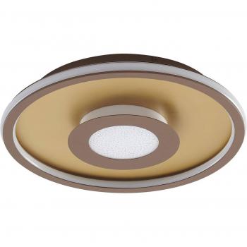 Plafón LED Pekela de Lindby, redondo, 43 cm, moderno, dorado, hecho de aluminio, para salón y comedor, 1 lámpara