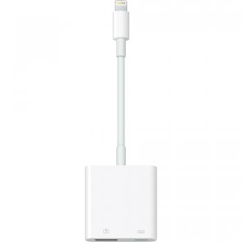 Apple Adaptador Lightning a USB 3 para cámaras - Hub de interfaz Lightning, color blanco, compatible con dispositivos iOS, permite la transferencia de fotos y videos desde cámaras digitales a dispositivos Apple