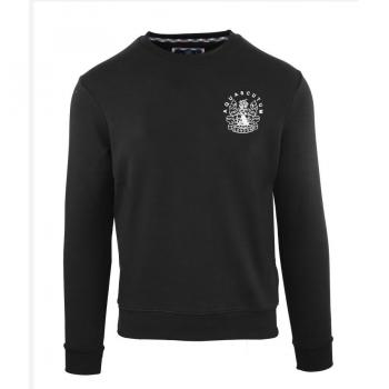 Aquascutum Men's Aldis Chest Logo Black Sweatshirt - Size Small
