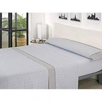 Mora - Juego sábanas J08. Cama 135 cm. Gris