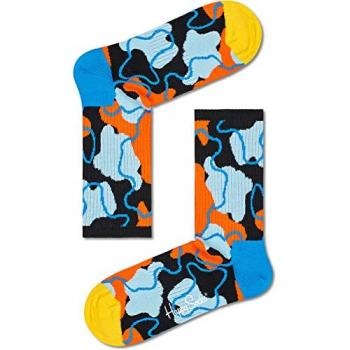 Calcetines Happy Socks Outlines 3/4 Crew - Talla 36-46 - Estampado Único Multicolor - Tejido Suave Unisex Adulto