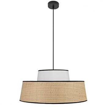 Colgante Jia 1 luz E27 Natural/Blanco 50x50 cm de FABRILAMP