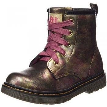 XTI Botin Niña Metalizado, Zapatos de Cordones Derby Para Niñas, Rosa