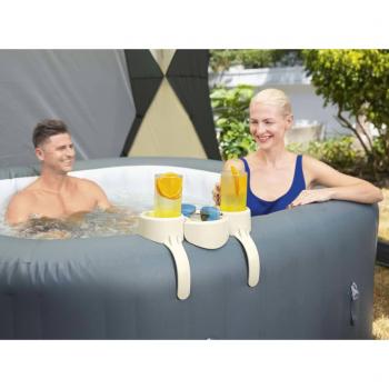 Portabebidas Lay-Z-Spa Bestway - Soporte para bebidas, compatible con spas inflables Lay-Z-Spa, fabricado en material resistente al agua, diseño ergonómico y ligero, fácil de instalar y retirar, incluye múltiples compart