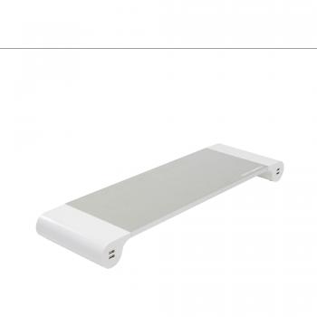 Soporte de Monitor Terratec Spacebar de Aluminio con 4 Puertos USB para Carga, Ergonomía y Elevación de Pantalla