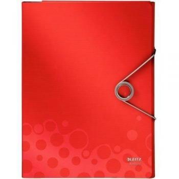 Leitz - Carpeta archivadora con separadores A4 con elástico color rojo