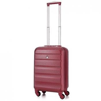Aerolite ABS Maleta Equipaje de Mano Cabina rígida Ligera con 4 Ruedas, 55cm, Vino Rojo