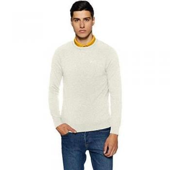 Superdry Orange Label Cotton Crew Suéter, Marfil