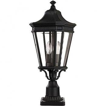 Elstead Cotswold Lane - Pedestal de exterior medio claro, color negro claro, clasificación IP44, casquillo E14