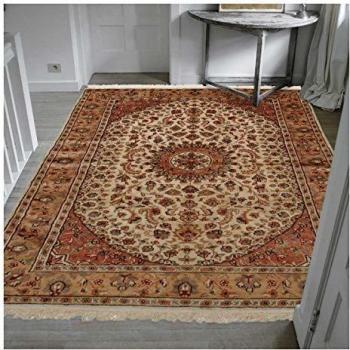 Alfombra Oriental Auténtica 125x195 cm Jihangir 91 Beige Hecha a Mano en Seda