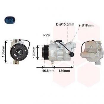 Compresor de aire acondicionado VAN WEZEL 0600K319
