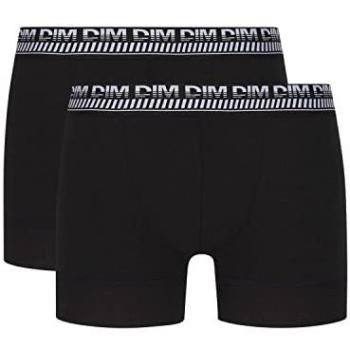 DIM Men's 3D Flex Stay&Fit Black Boxer Shorts - Pack of 2