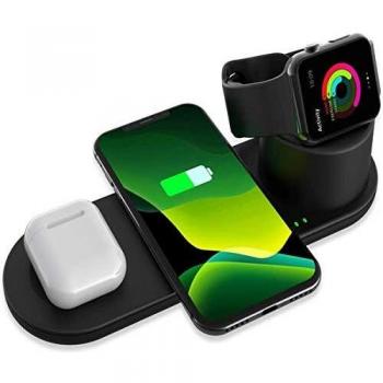 Aimtel 3 en 1 Cargador inalámbrico Soporte de Carga Compatible con Apple Watch Series SE 6 5 4 3 2 1,iPhone 12/11/Pro MAX/XS MAX/XS/XR/X /8/8 Plus,AirPods Pro/2
