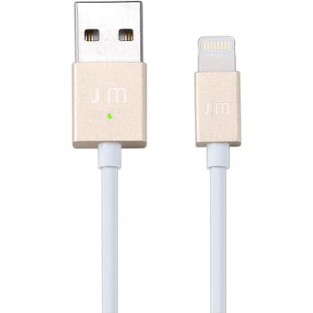 Cable Just Mobile AluCable USB A a Lightning 1m con Pantalla LED - Dorado