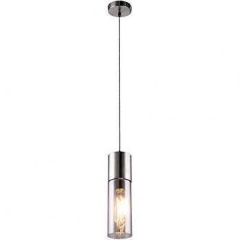 Lámpara colgante de diseño Annika en cromo, 1 luz E27, cristal, regulable en altura