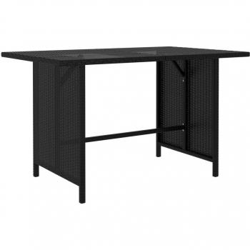 Mesa de comedor para jardín ratán sintético negro 110x70x65 cm