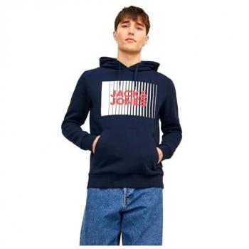 Jack & Jones Corp Logo Play Hoodie - Navy Blazer, XS