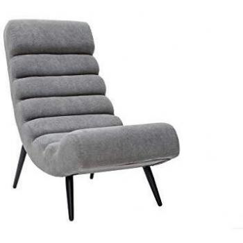 Sillón efecto terciopelo gris y metal negro Taylor de Miliboo